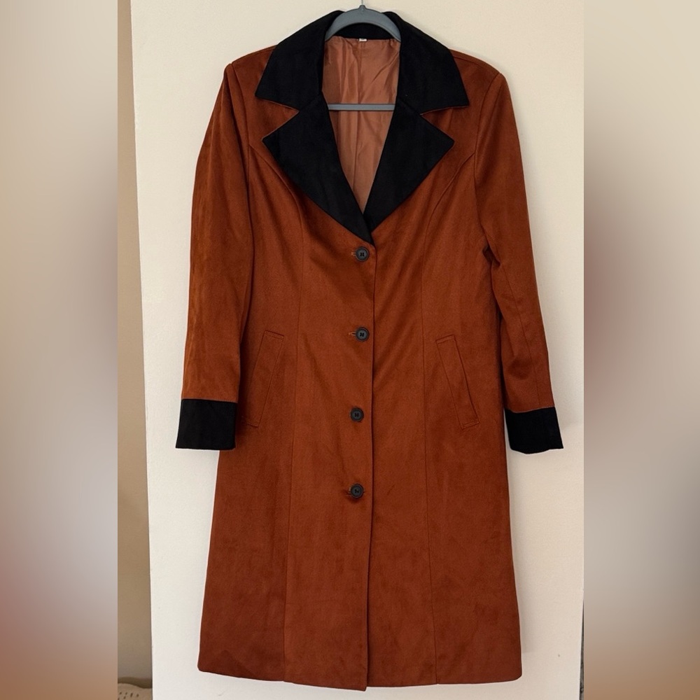 Elegant Brown and Black Women's Coat